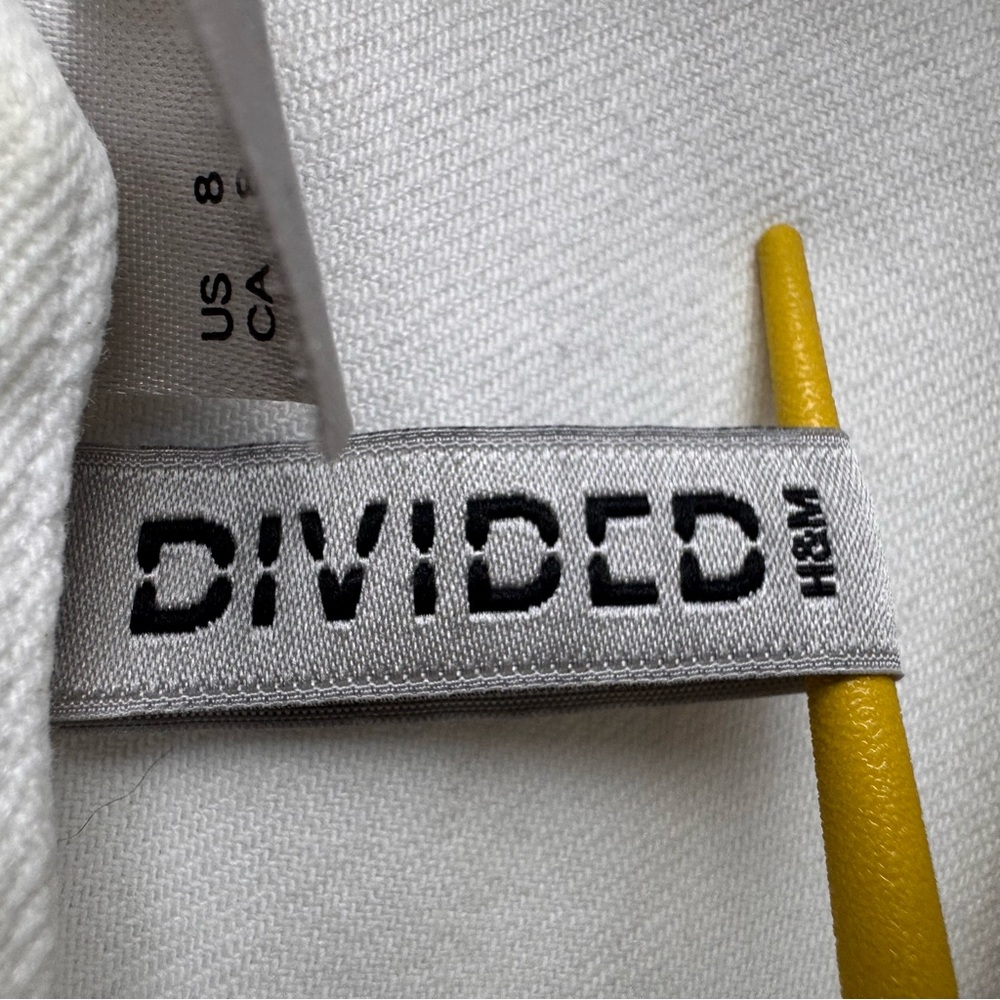 Divided White Denim Moto Zip Buckle Strap Bodycon Dress Sz 8 Biker Party - Picture 11 of 16